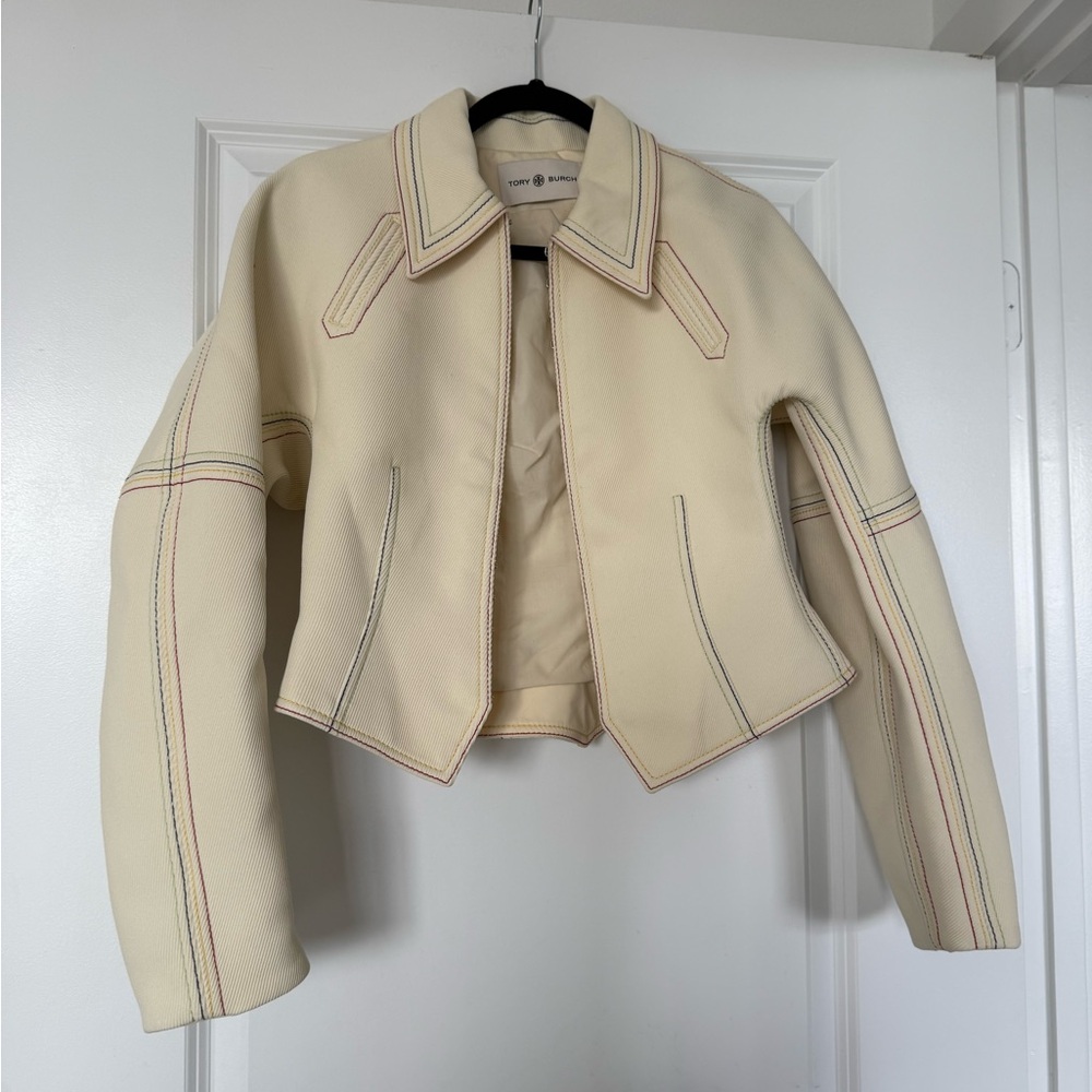 Like new TORY BURCH Cotton Twill Jacket - Neutrals $998 6 - Picture 9 of 16